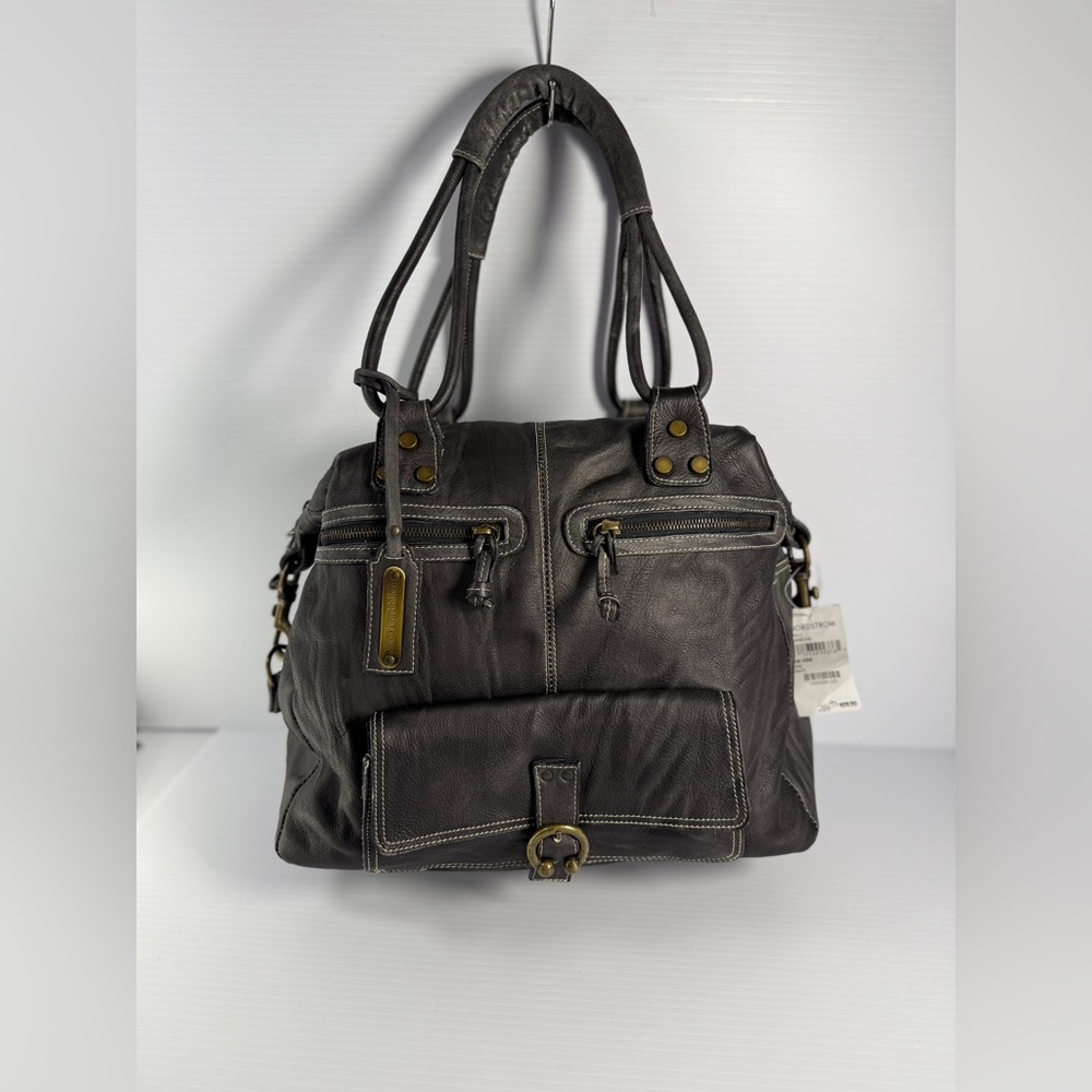 Via Repubblica  Dark Gray Leather  Shoulder Bag